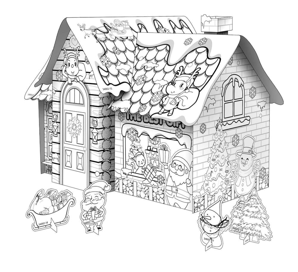 Mini DIY Doodle Cardboard World-Christmas House - Moku Park