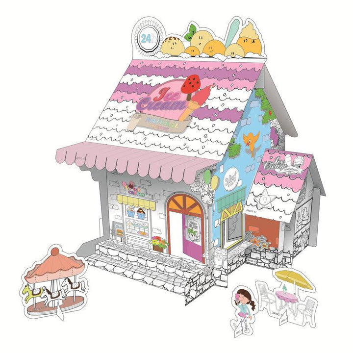 Mini DIY Doodle Cardboard World-Ice Cream Shop - Moku Park