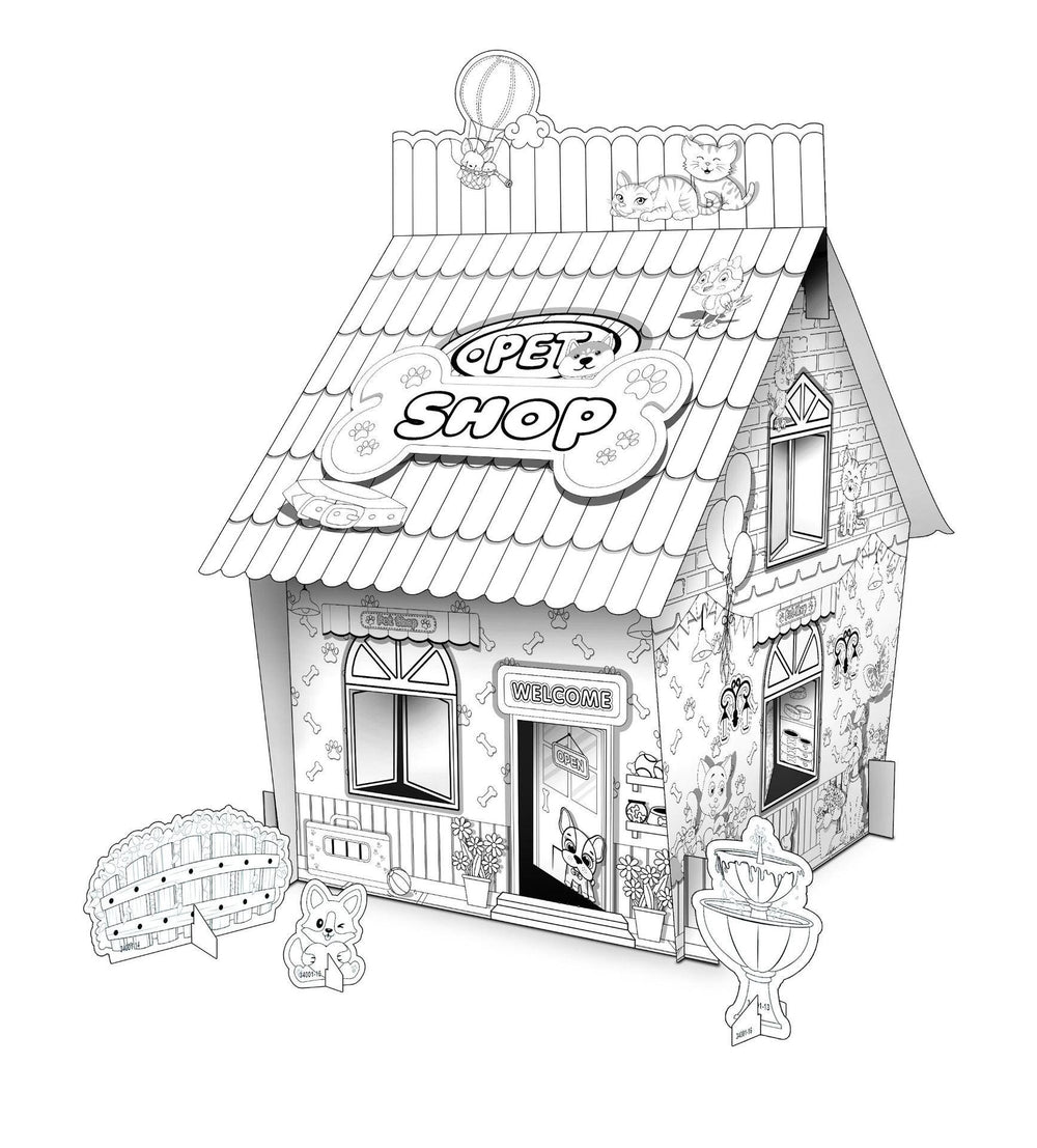 Mini DIY Doodle Cardboard World-Pet Shop - Moku Park