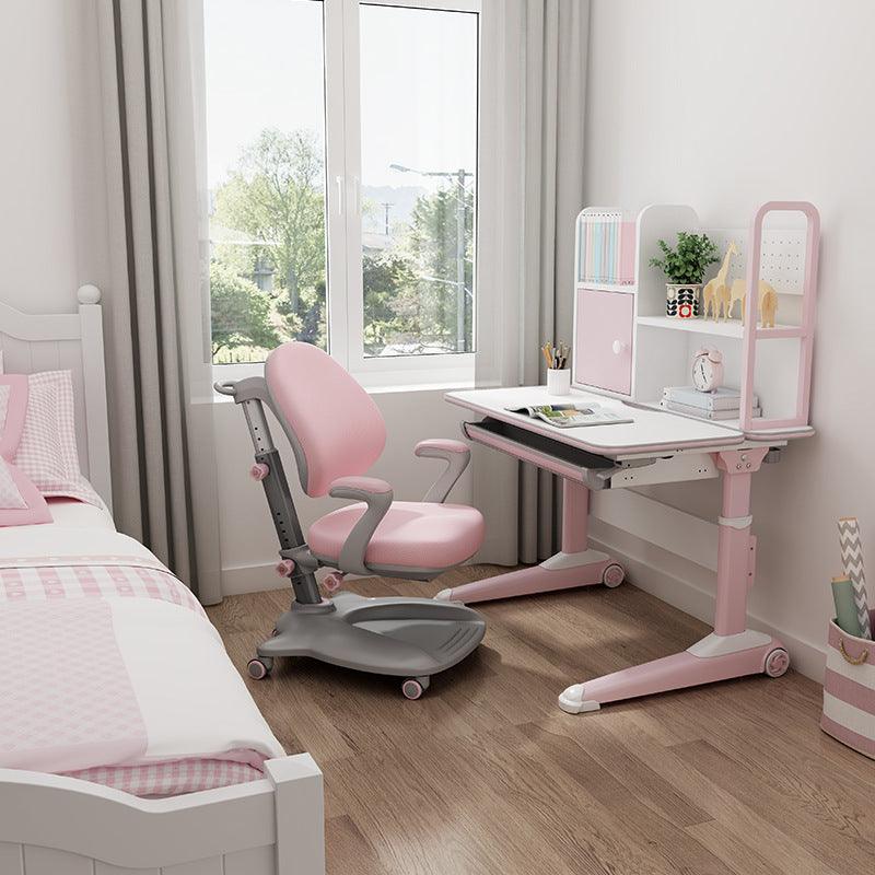 Model H6B Desk - Children Height Adjustable Mini Study Desk-Included Bookshelf - Moku Park