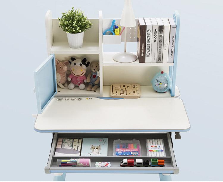 Model H6B Desk - Children Height Adjustable Mini Study Desk-Included Bookshelf - Moku Park