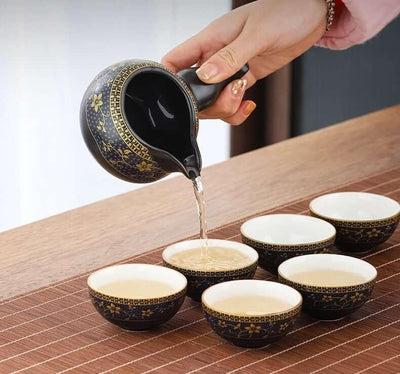 Semi Automatic Tiger Ceramic Kung Fu Tea Set - 9 pcs - mokupark.com
