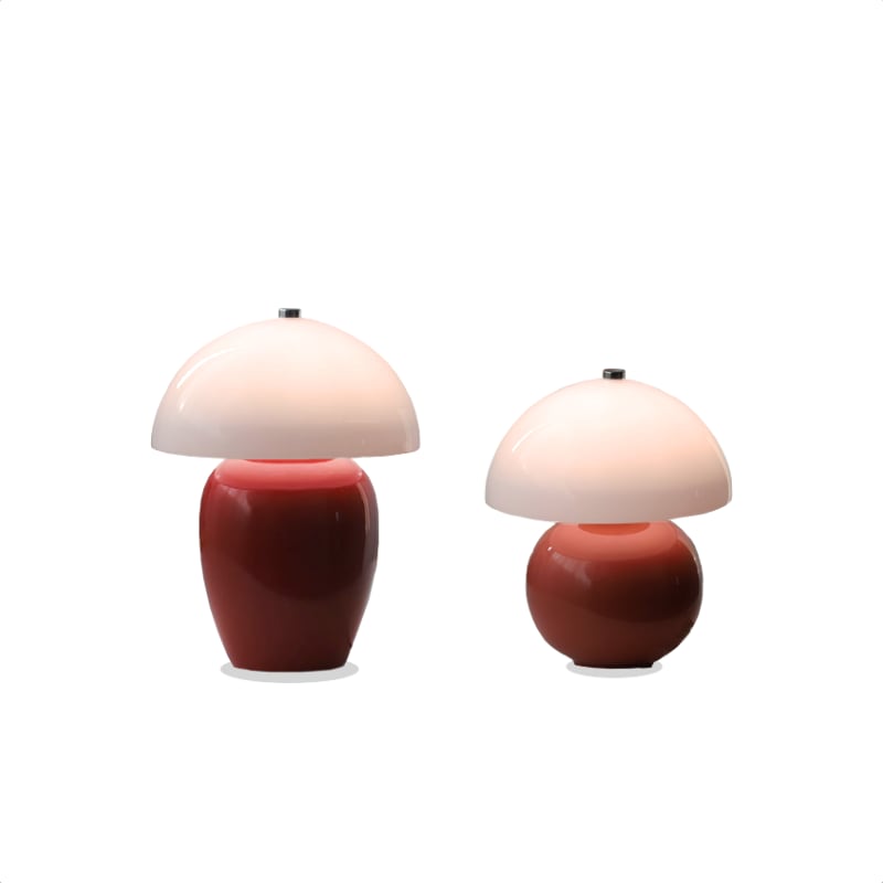 Kayo | Cream Glass Mushroom Table Lamp - Plug in