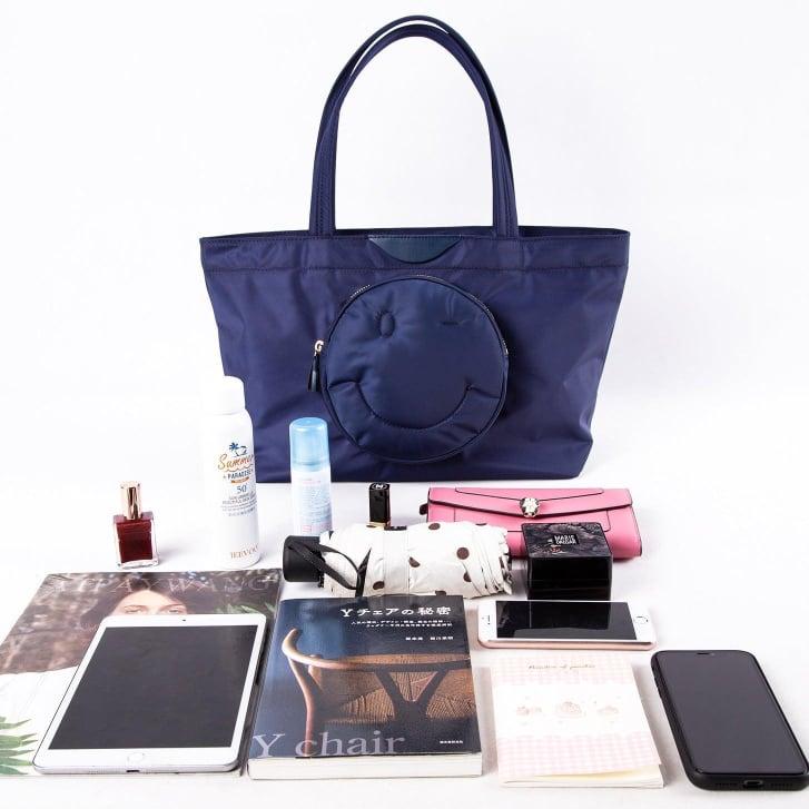 Blue Smiley Horizontal Waterproof Nylon Tote Bag - mokupark.com